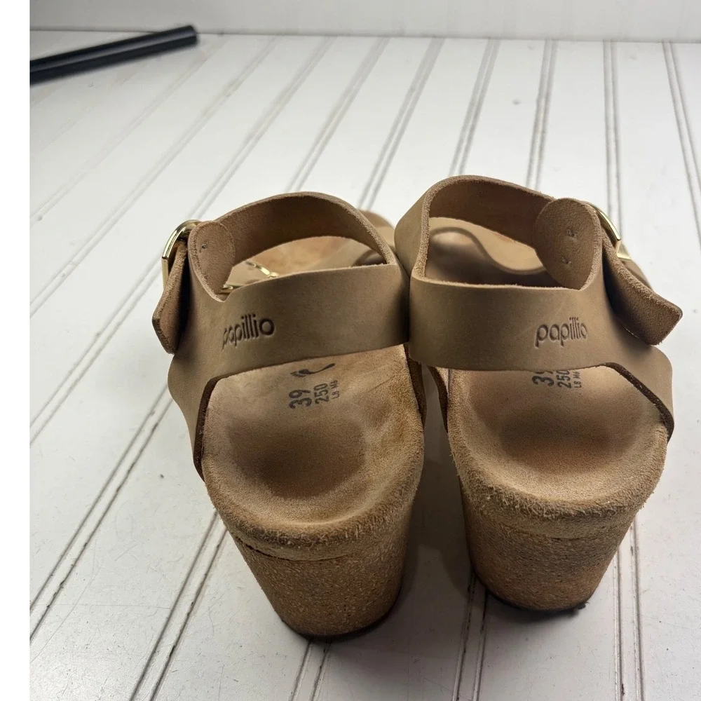 Papillio by Birkenstock Soley Nubuck Leather Wedge Sandals Women's Size 8-8.5